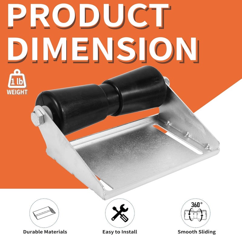 TPSHKE Keel Roller Assembly Kit for Boat Trailers with Roller and Bracket and Mounting Bolts, Silver, Galvanized Steel - Image 4